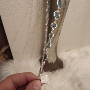 Anne Klein Blue Silver Tone Necklace